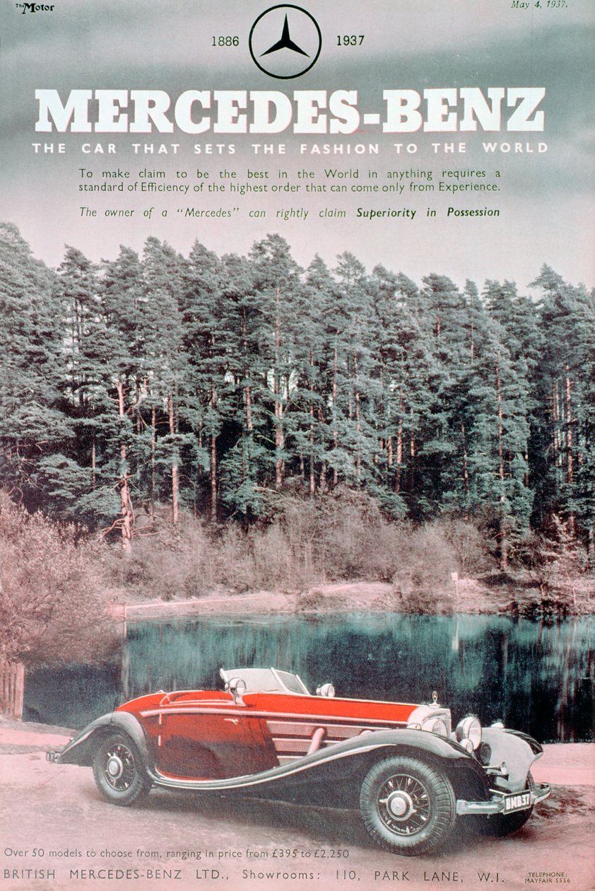 Mercedes-Benz autoreclame, 1937 door Unbekannt