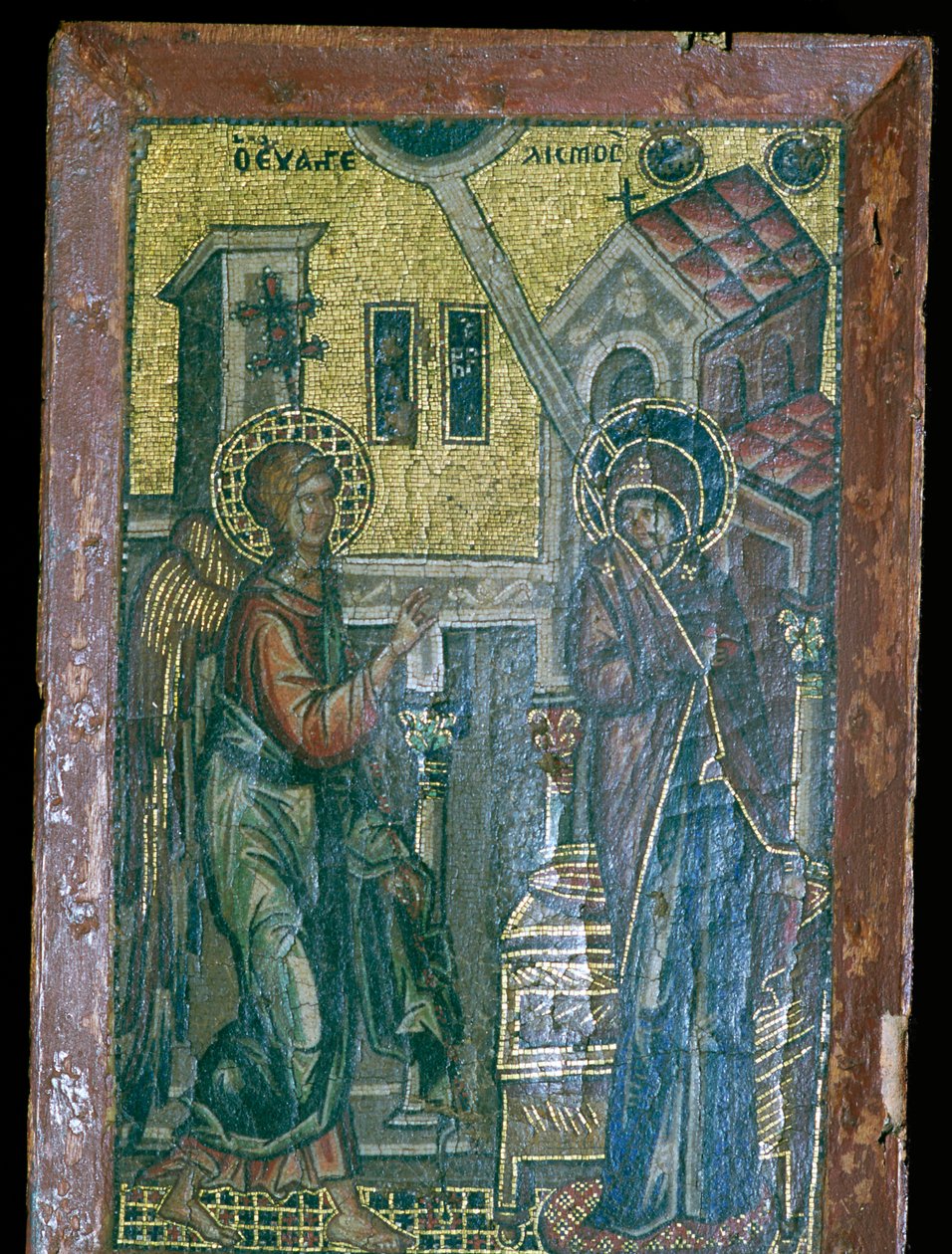 Miniatuur Byzantijns mozaïek van de Aankondiging, 14e eeuw door Unbekannt