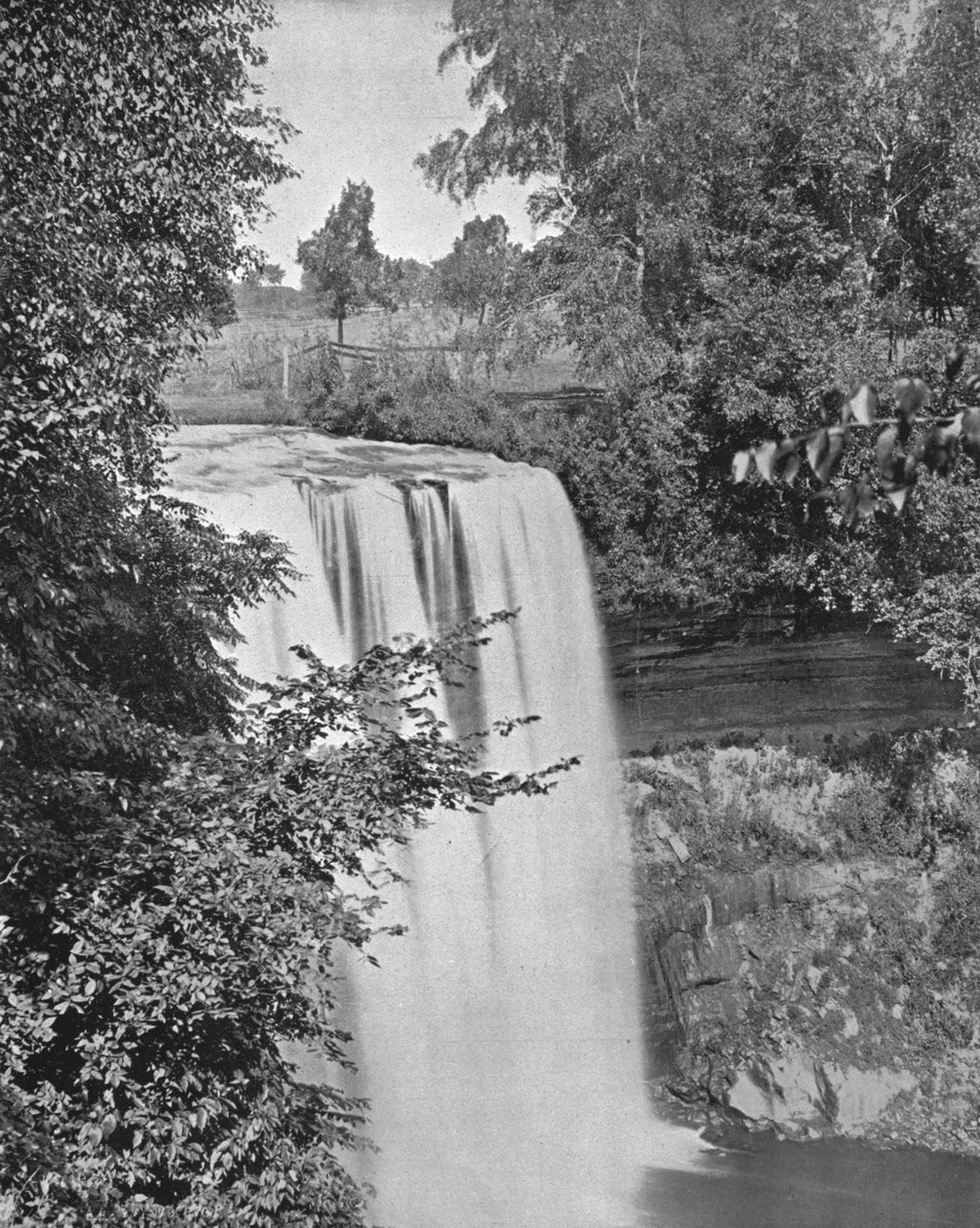 Minnehaha-watervallen, Minneapolis, Minnesota, VS, ca. 1900 door Unbekannt