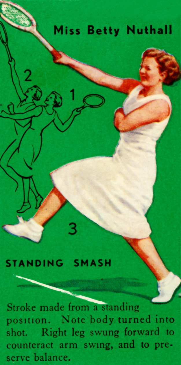 Miss Betty Nuthall - Staande smash door Unbekannt