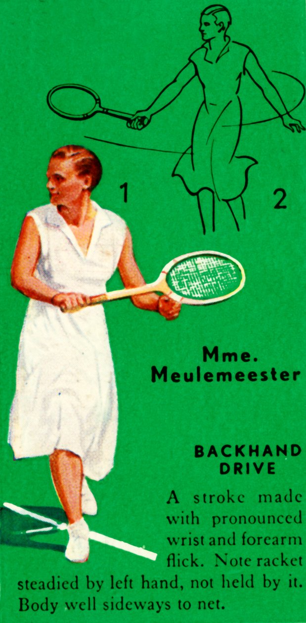 Mme. Meulemeester - Backhand Drive, ca. 1935 door Unbekannt