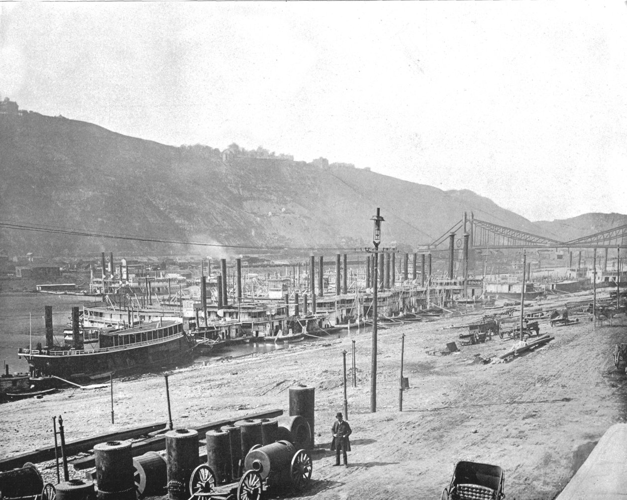 Monongahela Wharf, Pittsburgh, Pennsylvania, VS, ca. 1900 door Unbekannt