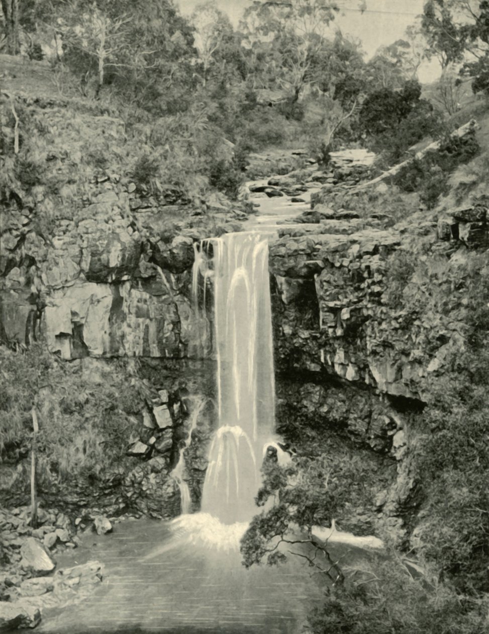 Moorabool-watervallen, Victoria, 1901 door Unbekannt