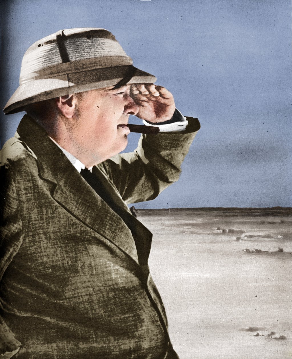 Mr. Churchill bespiedt de vijand, 1943 door Unbekannt