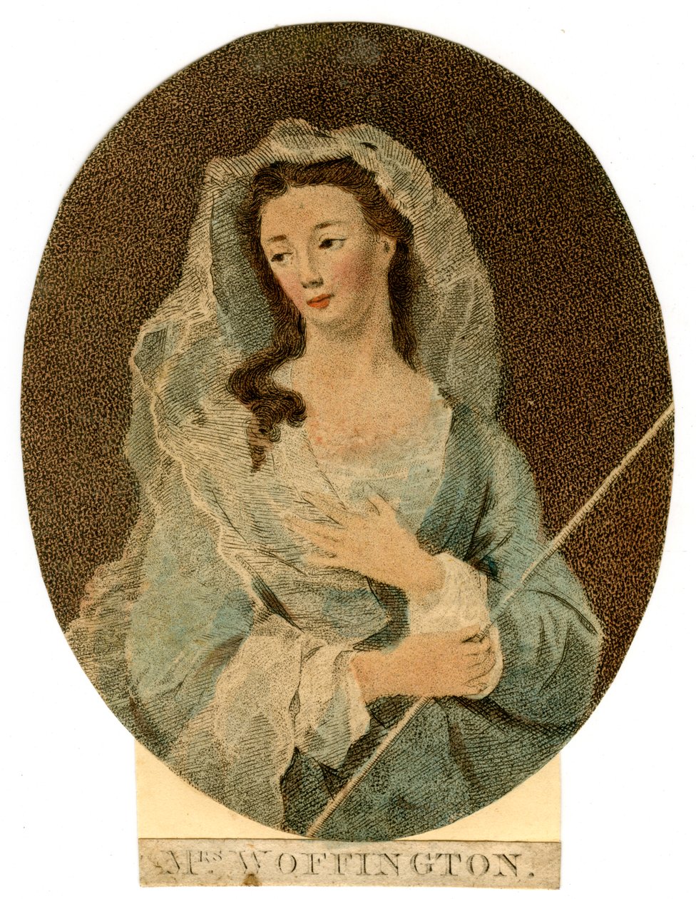 Mevrouw Woffington, ca. 1760 door Unbekannt