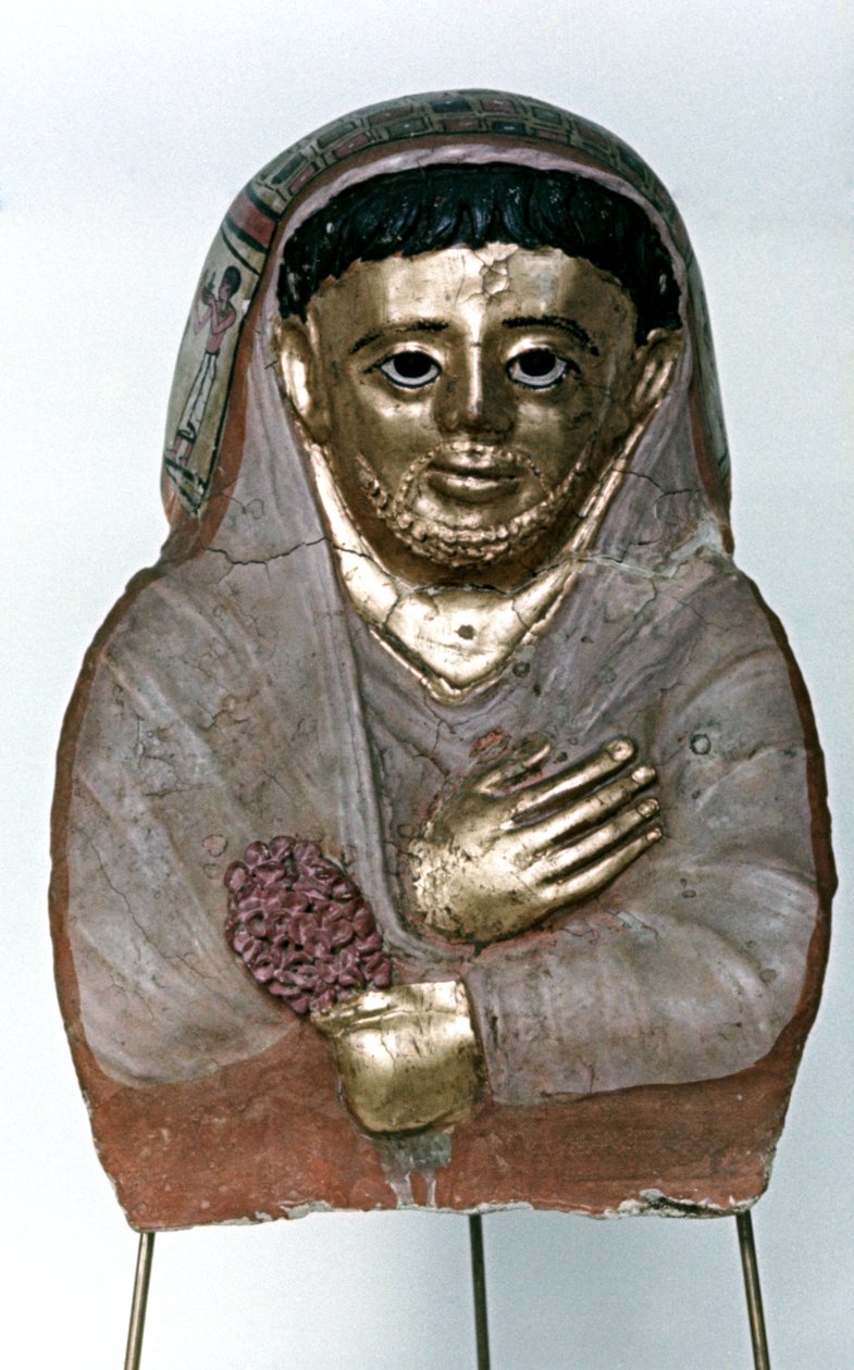 Mummiemasker in stucwerk, Ptolemaeïsche dynastie door Unbekannt