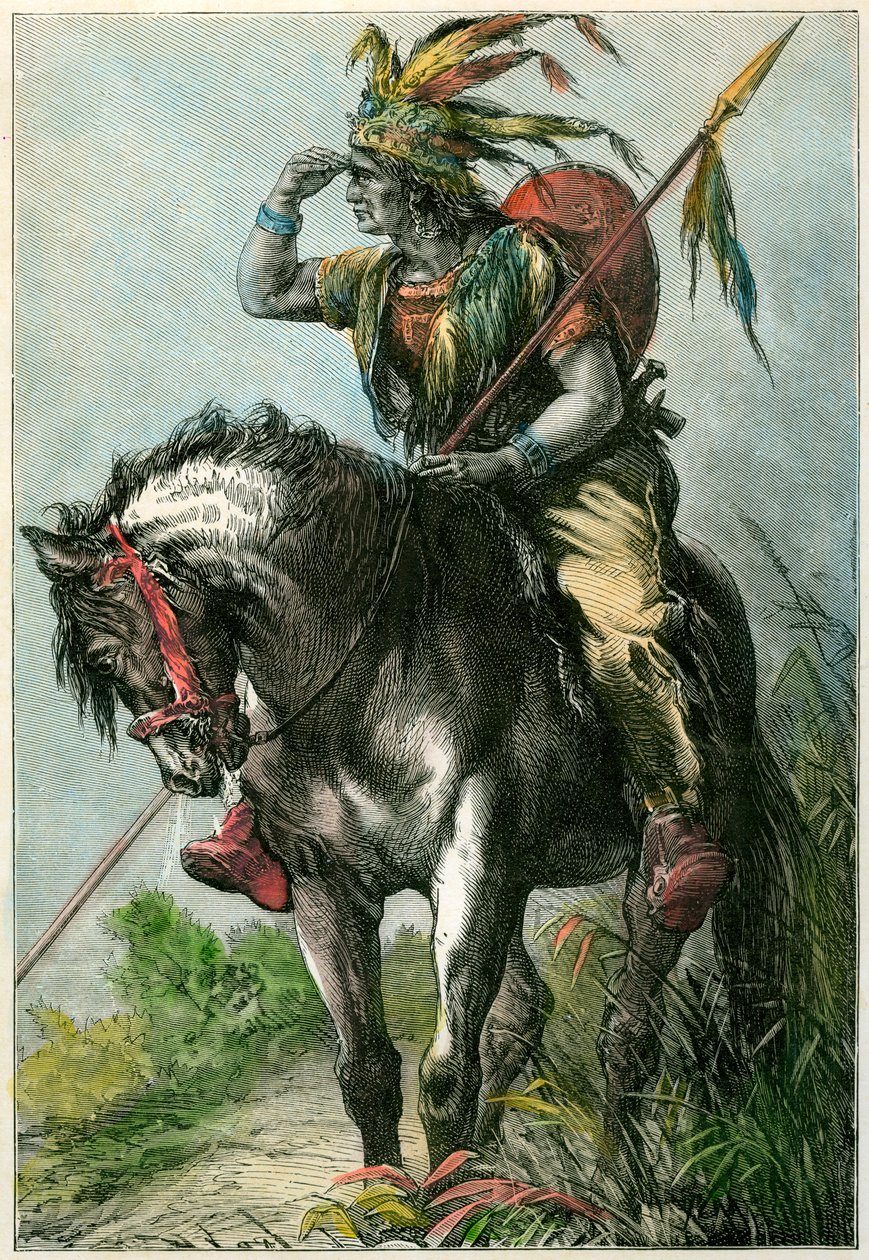 Inheemse Amerikaanse verkenner, ca. 1870 door Unbekannt