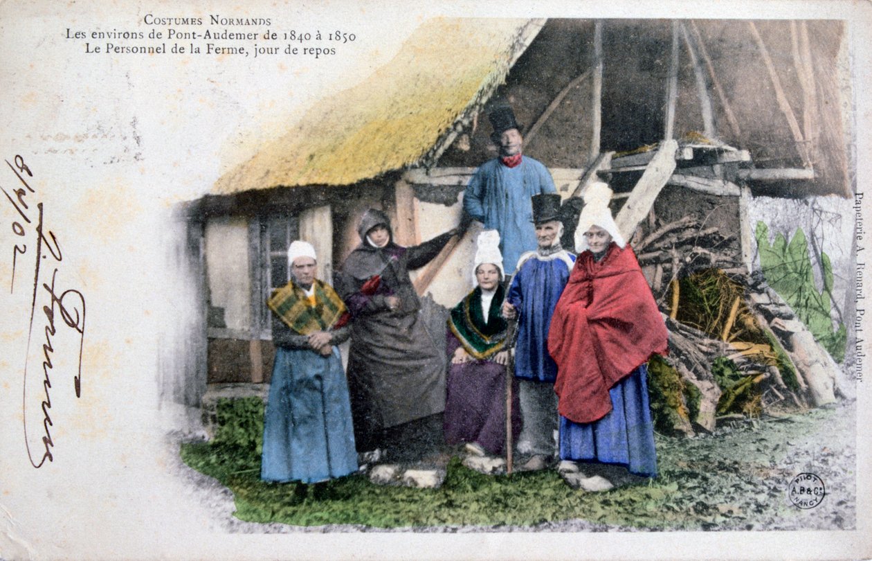 Inheemse kleding van Pont Audemer, Normandië, 1902 door Unbekannt