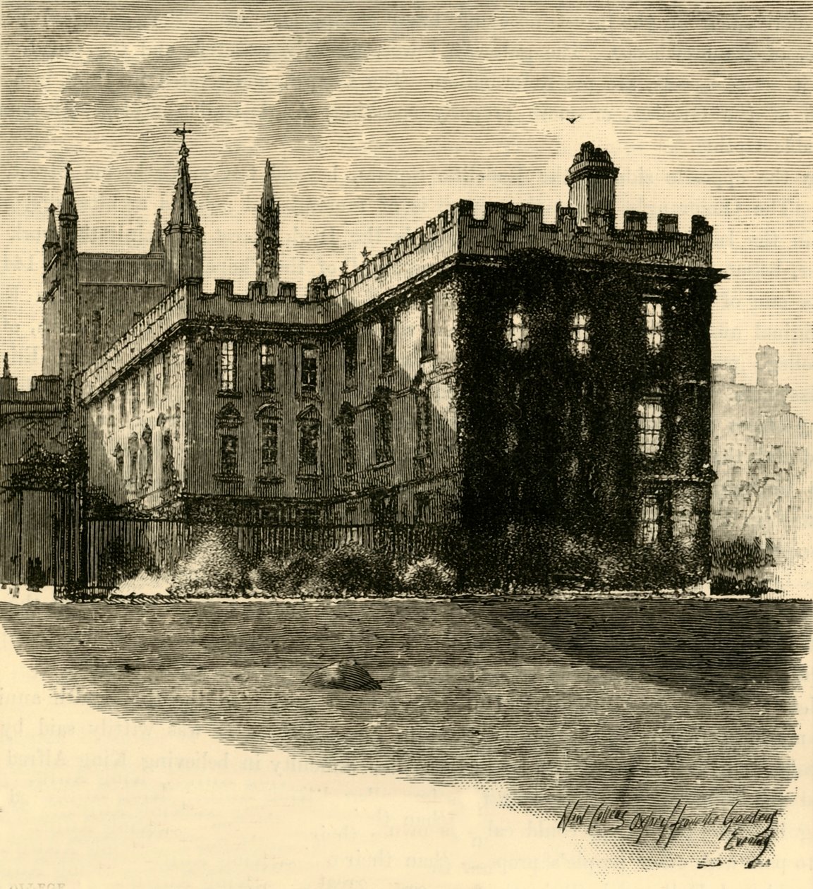 New College, vanuit de Tuinen door Unbekannt