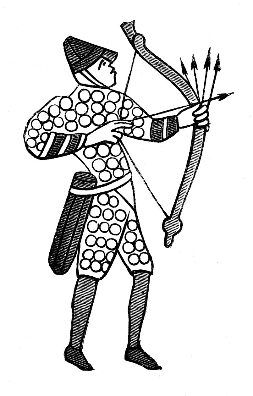 Normandische boogschutter, Tapijt van Bayeux, ca. 1070s door Unbekannt