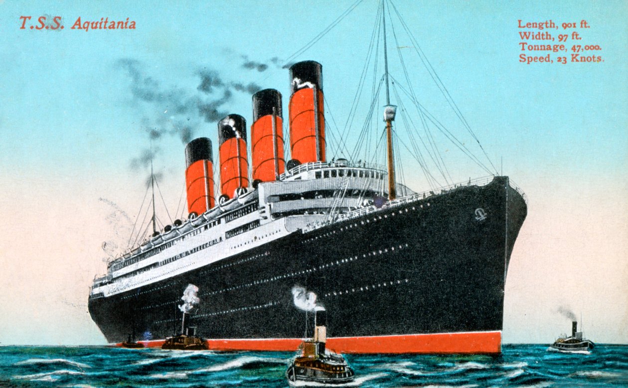 Oceaanstomer RMS Aquitania, 20e eeuw door Unbekannt