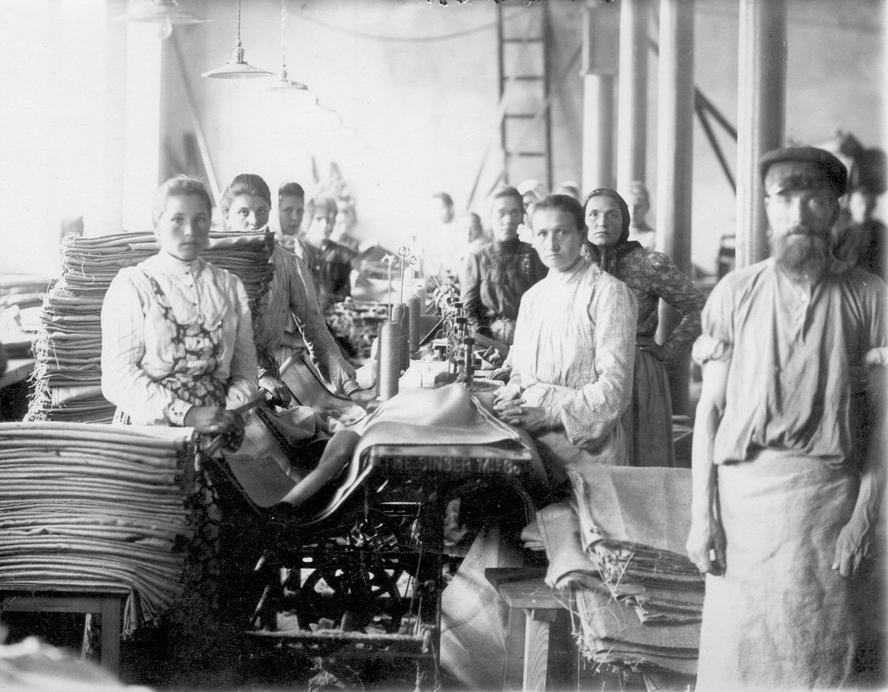 Okulov textieltasfabriek. Kulotino, 1905 door Unbekannt