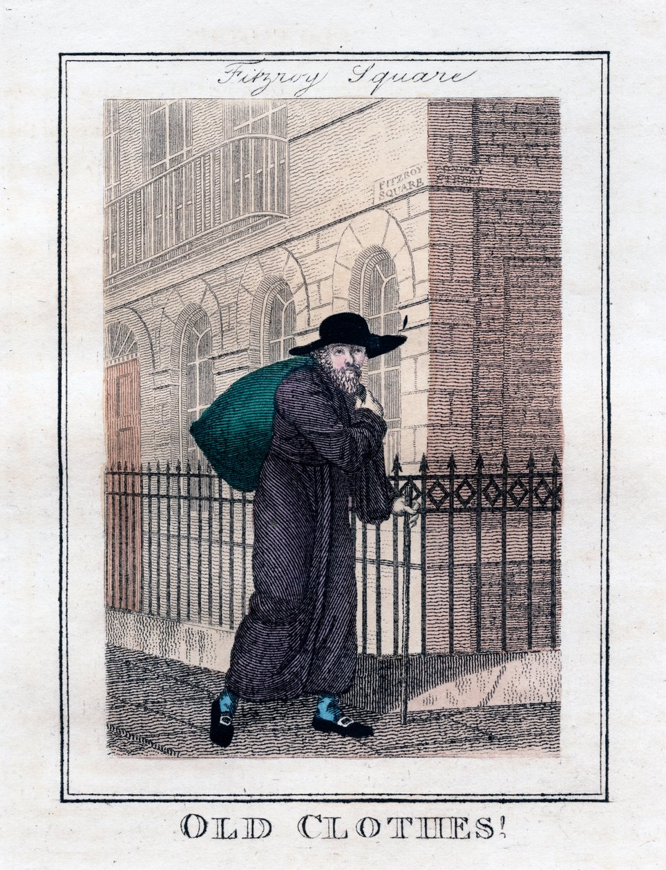 Oude Kleren!, Fitzroy Square, Londen, 1805 door Unbekannt