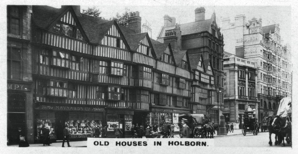 Oude huizen in Holborn, Londen door Unbekannt
