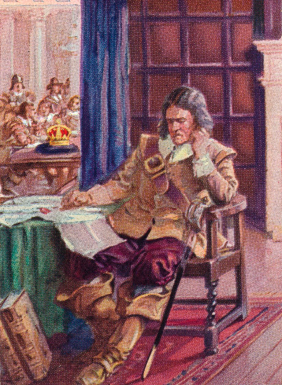 Oliver Cromwell 1599-1658 weigert de kroon, 1937 door Unbekannt