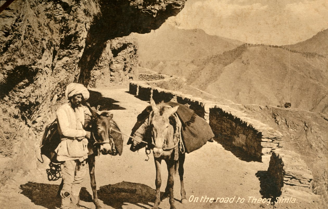 Op weg naar Theog, Simla, ca. 1918-ca. 1939 door Unbekannt