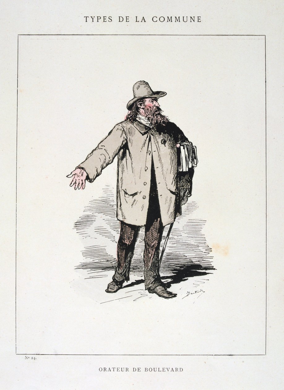 Orateur de Boulevard, Parijse Commune, 1871 door Unbekannt