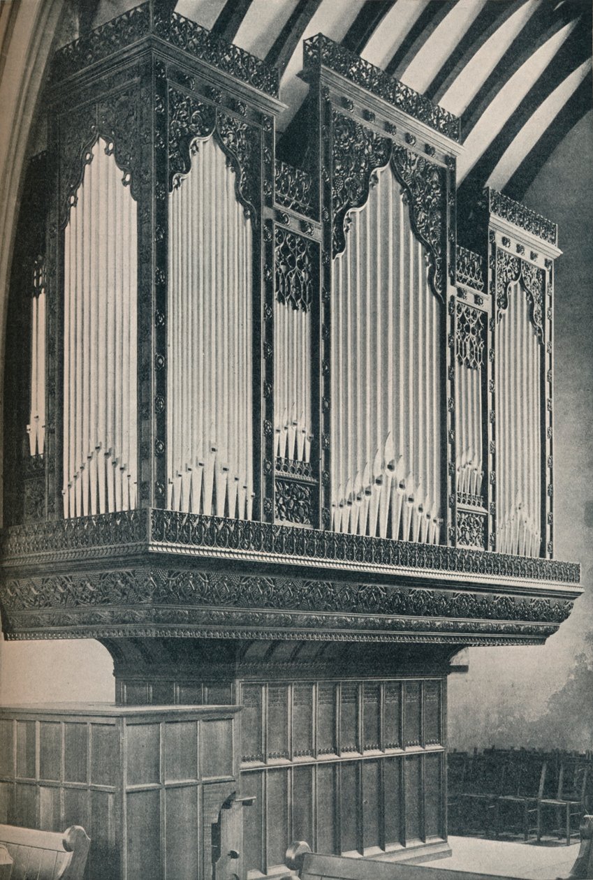 Orgel in Towyn Parish Church, ca. 1910 door Unbekannt