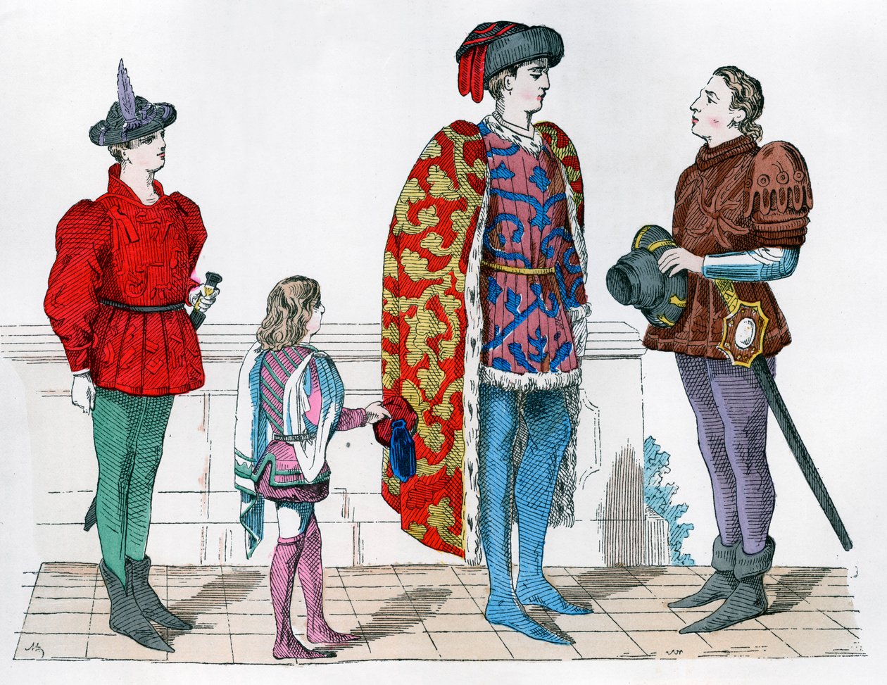 Page, meester en knecht, 1440-1450 1882-1884 door Unbekannt