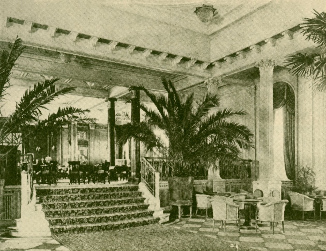 Palm Court en Lounge in de Majestic, ca. 1930 door Unbekannt