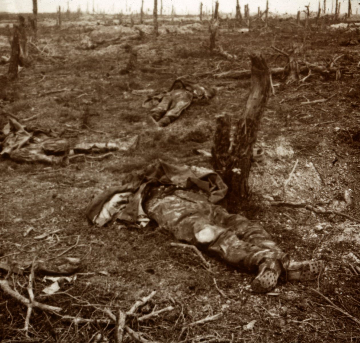 Pad tussen lichamen, c1914-c1918 door Unbekannt
