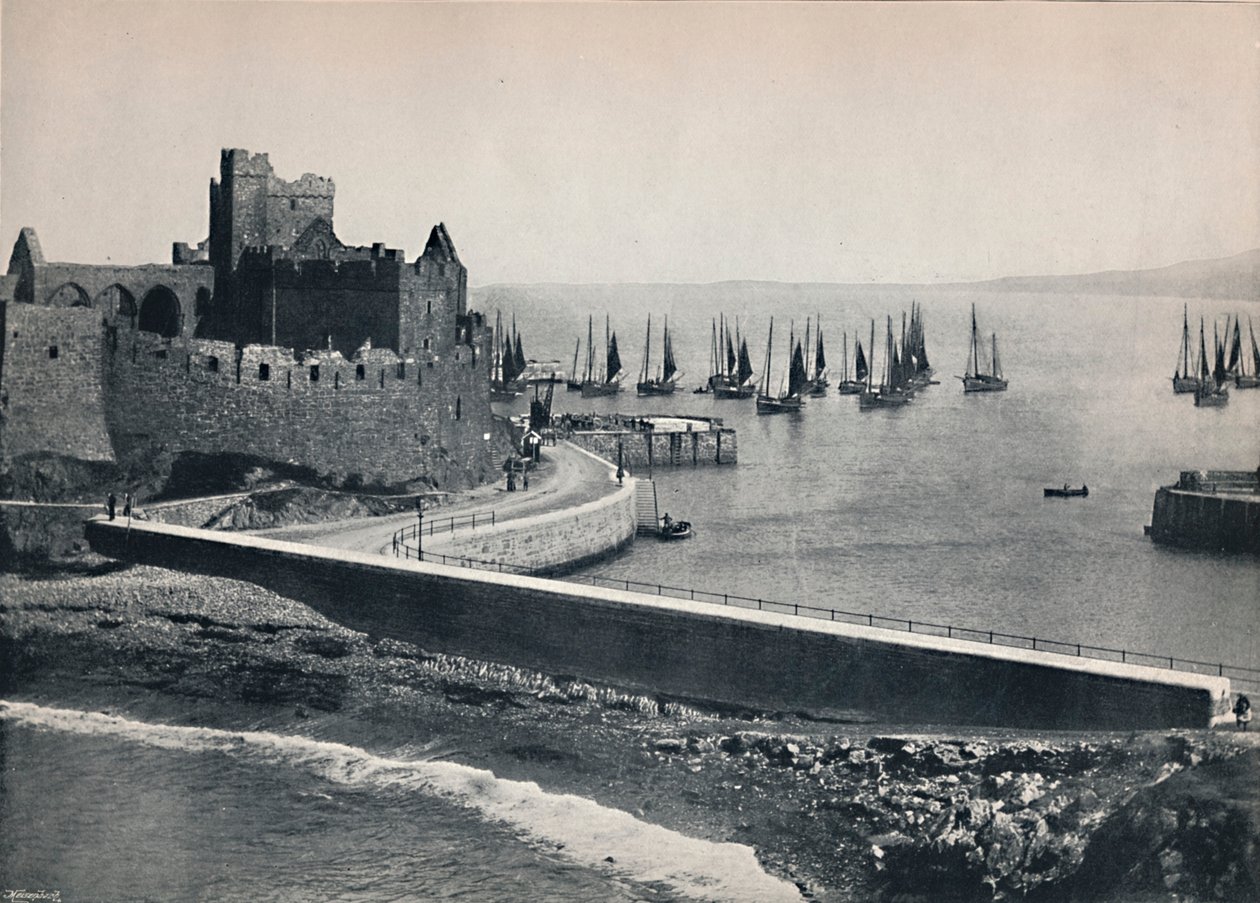 Peel - Het oude kasteel en de haven door Unbekannt