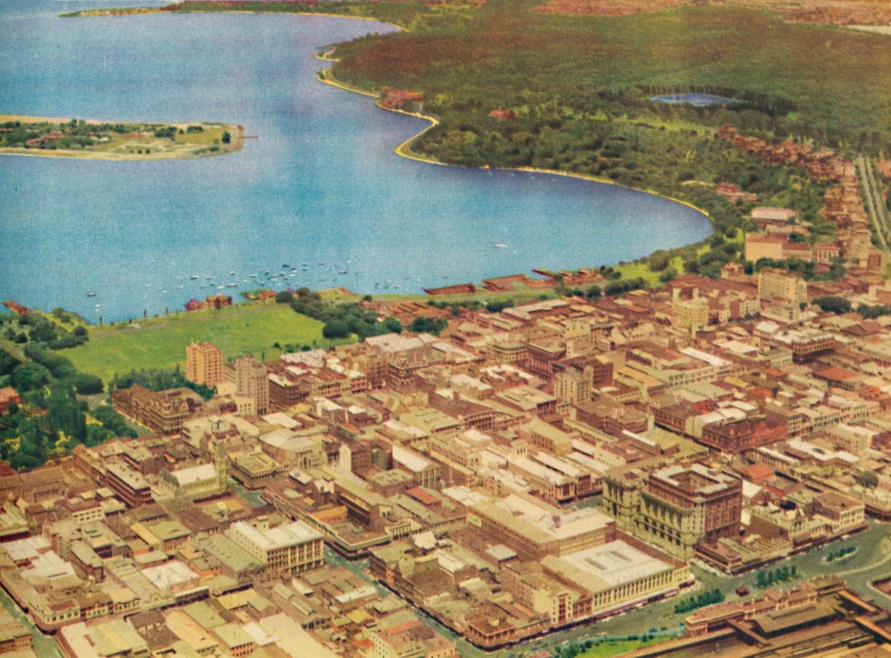Perth vanuit de Lucht, c1947 door Unbekannt