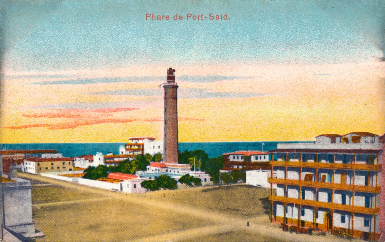 Vuurtoren van Port-Said, ca. 1900 door Unbekannt
