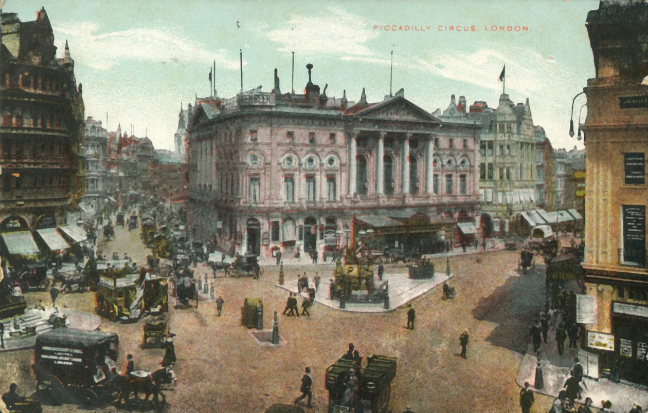 Piccadilly Circus, Londen, eind 19e-begin 20e eeuw door Unbekannt