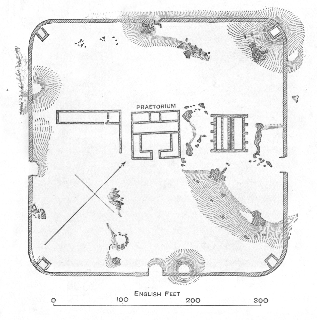 Plan van Hardknott Fort, Cumberland, 1902 door Unbekannt
