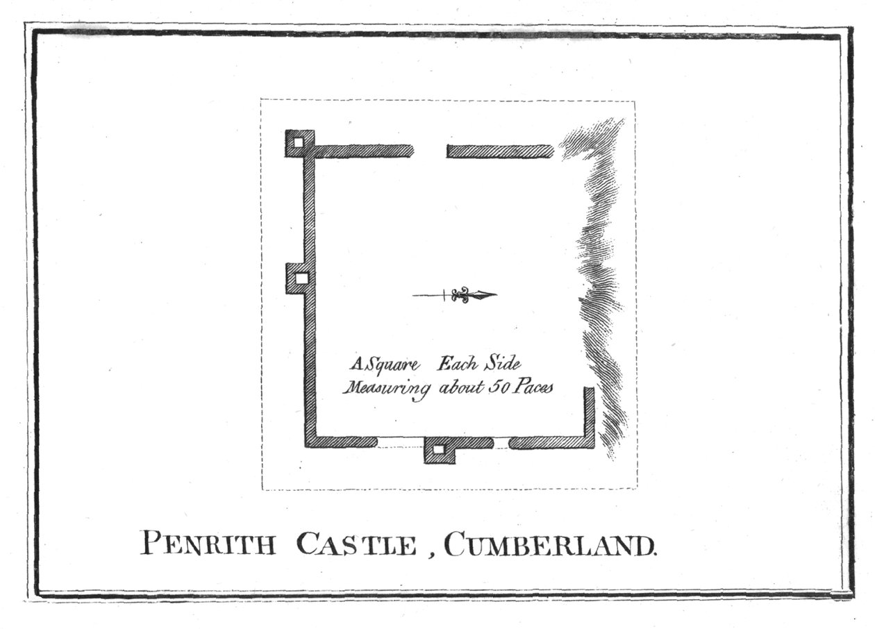 Plan van Penrith Castle, Cumberland, laat 18e eeuw door Unbekannt