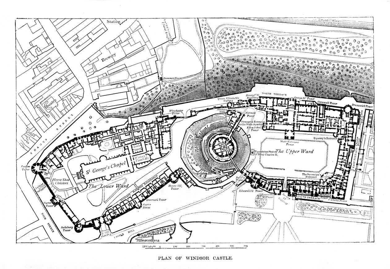 Plan van Windsor Castle door Unbekannt