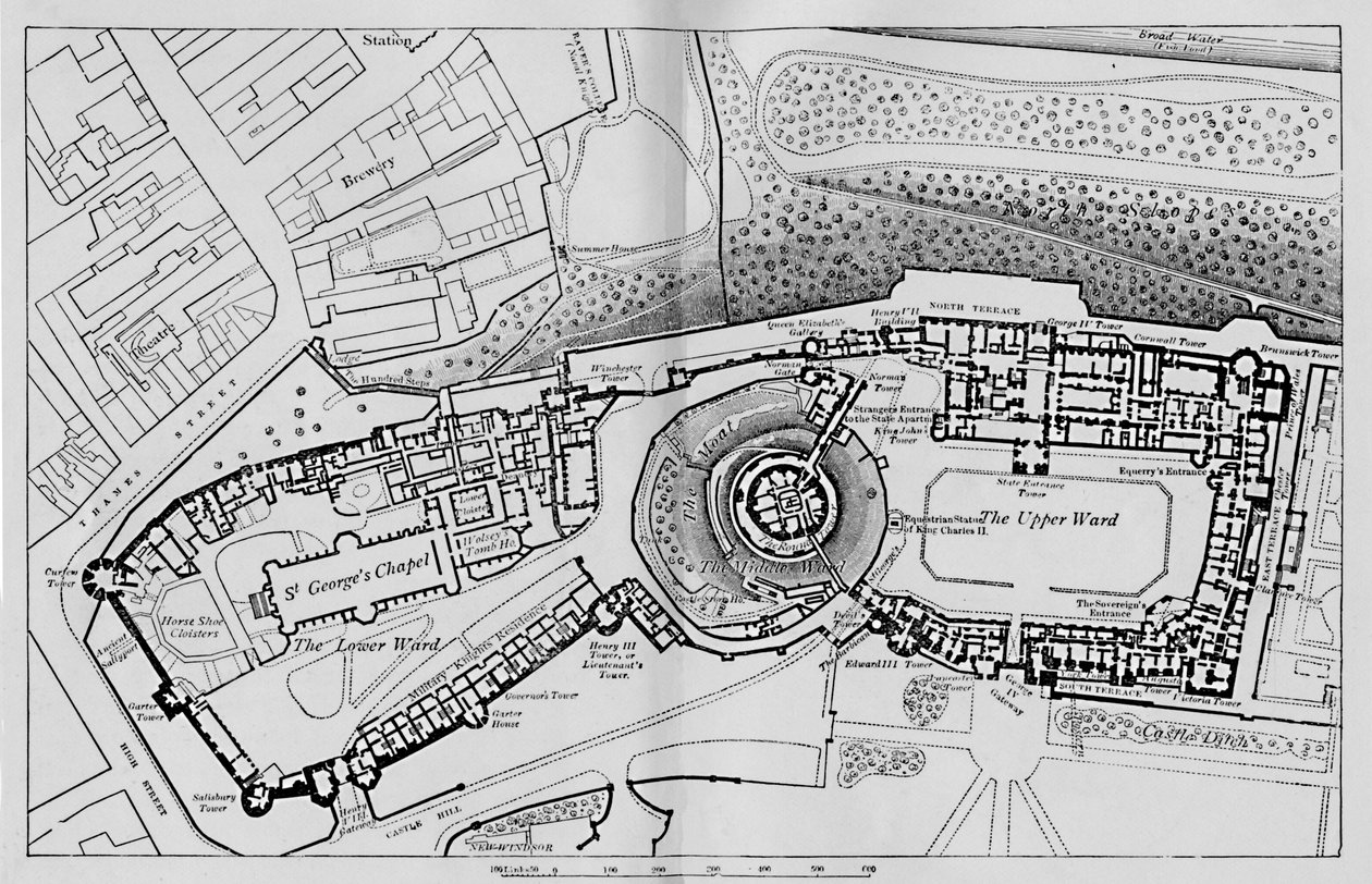 Plan van het kasteel, 1895 door Unbekannt