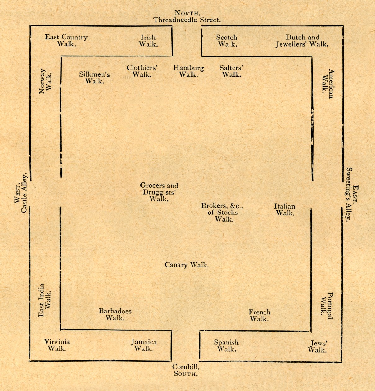 Plan van de Beurs in 1837, 1897 door Unbekannt