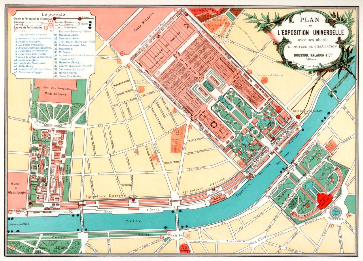 Plan van de Universele Tentoonstelling, Parijs, 1889 door Unbekannt