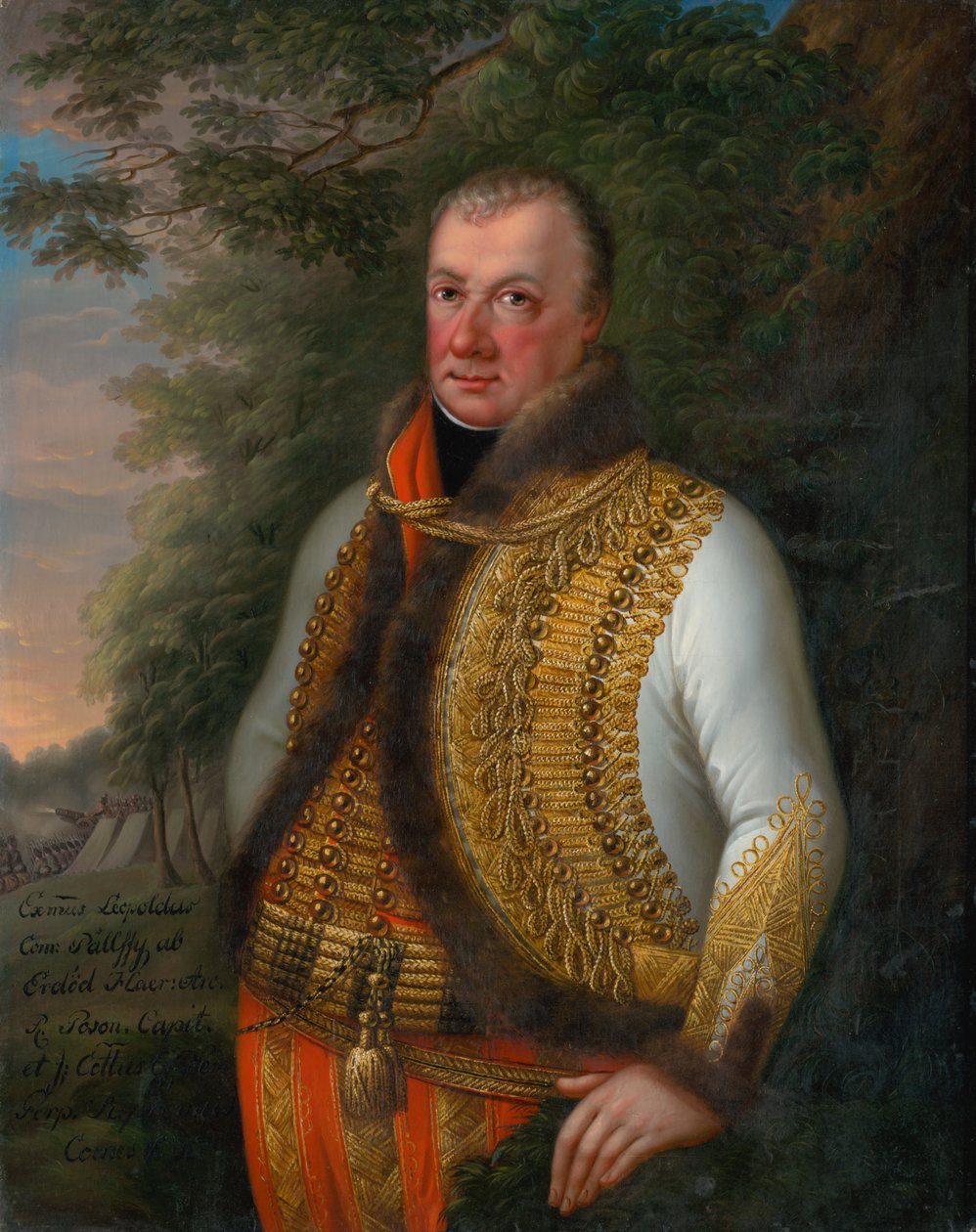 Portret van Leopold Pálffy in een landschap door Unbekannt