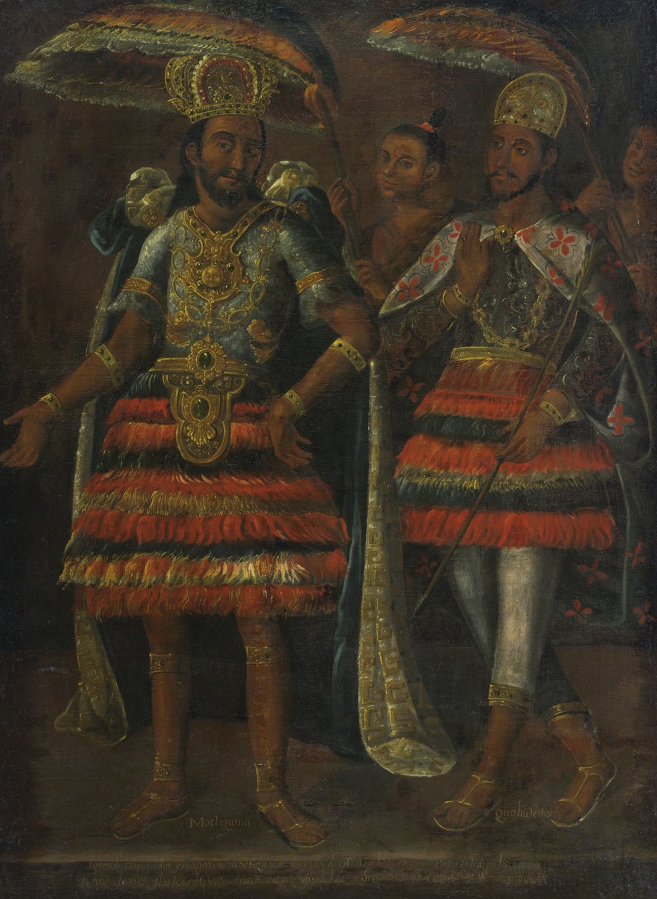 Portret van Moctezuma en Cuauhtémoc, 17e eeuw door Unbekannt