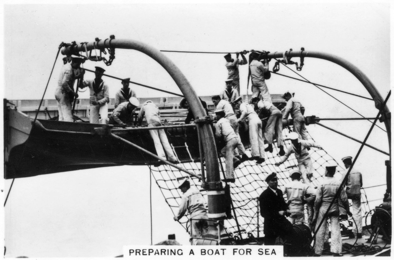 Een boot klaarmaken voor zee, 1937 door Unbekannt