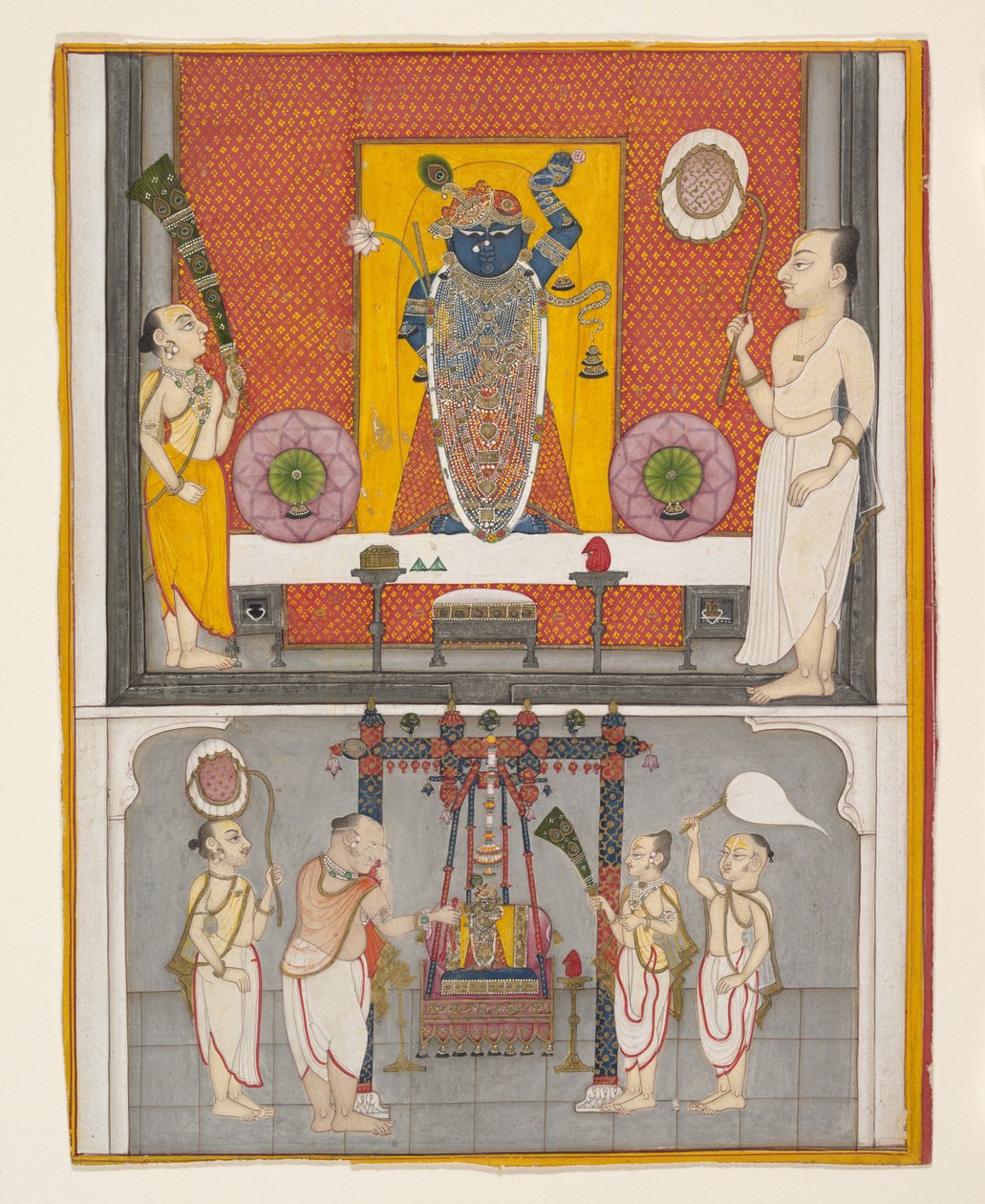 Priesters voor Shri Nathji, ca. 1820 door Unbekannt