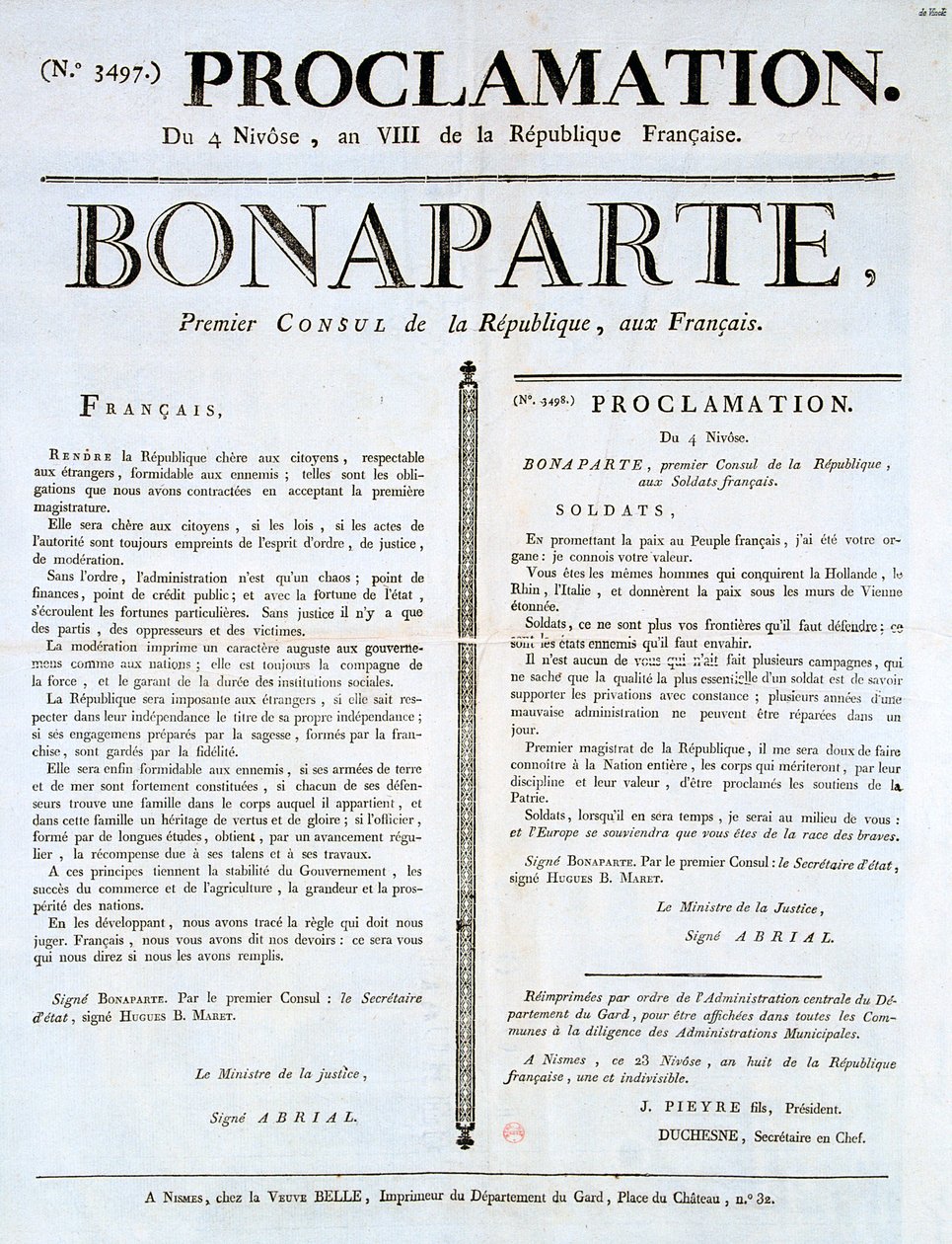 Proclamatie van Napoleon als 1e Consul, 19e eeuw door Unbekannt
