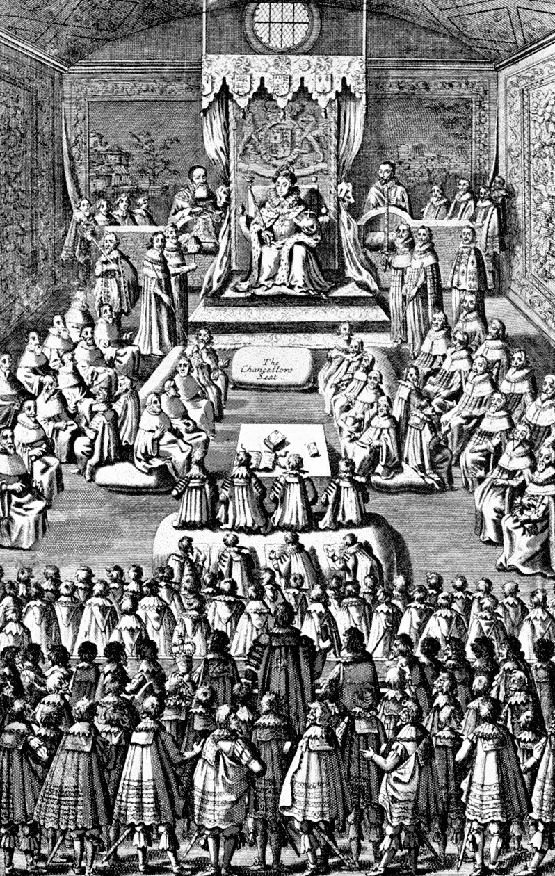 Koningin Elizabeth I in het Parlement, 16e eeuw door Unbekannt