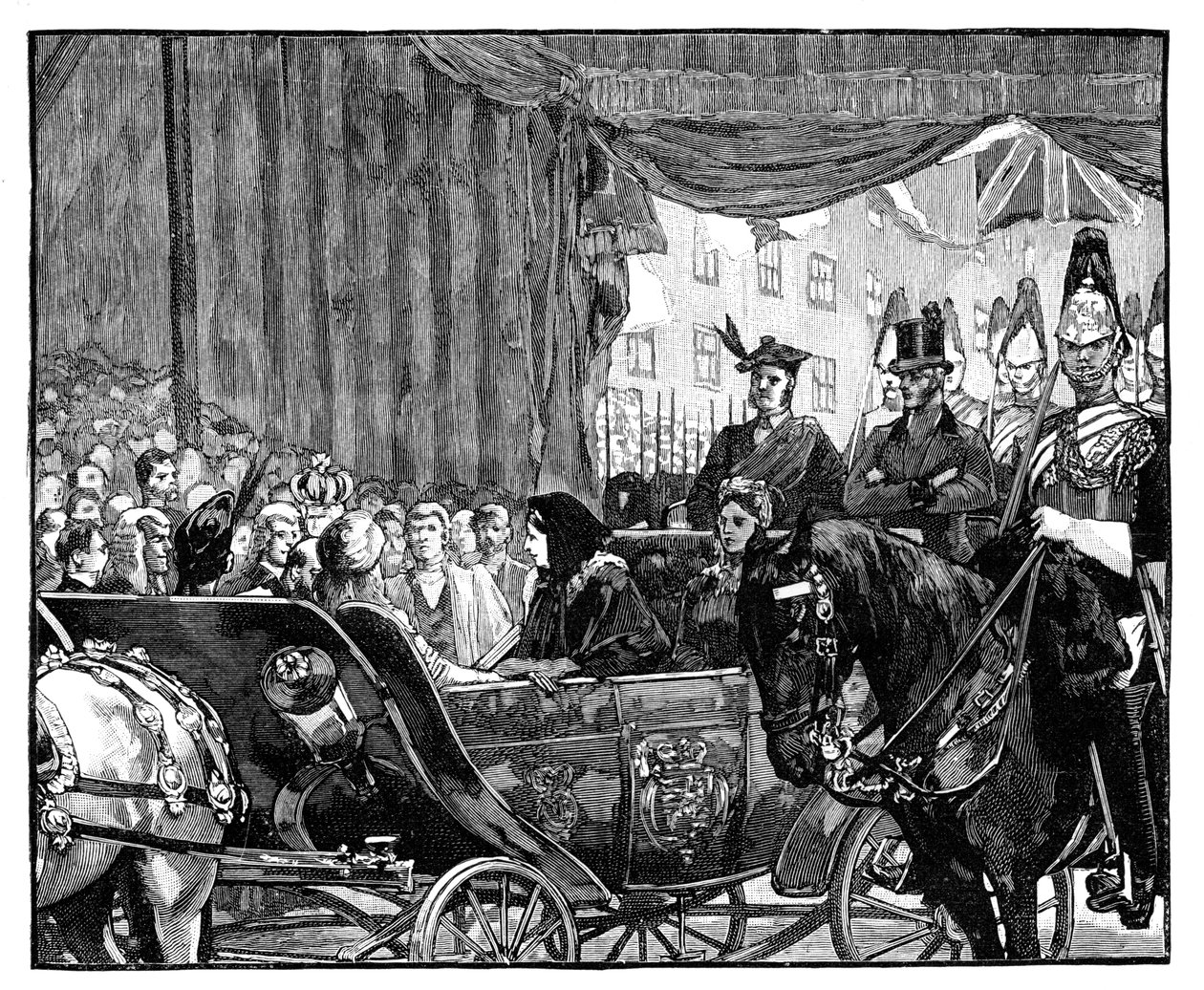 Koningin Victoria opent Blackfriars Bridge, Londen door Unbekannt