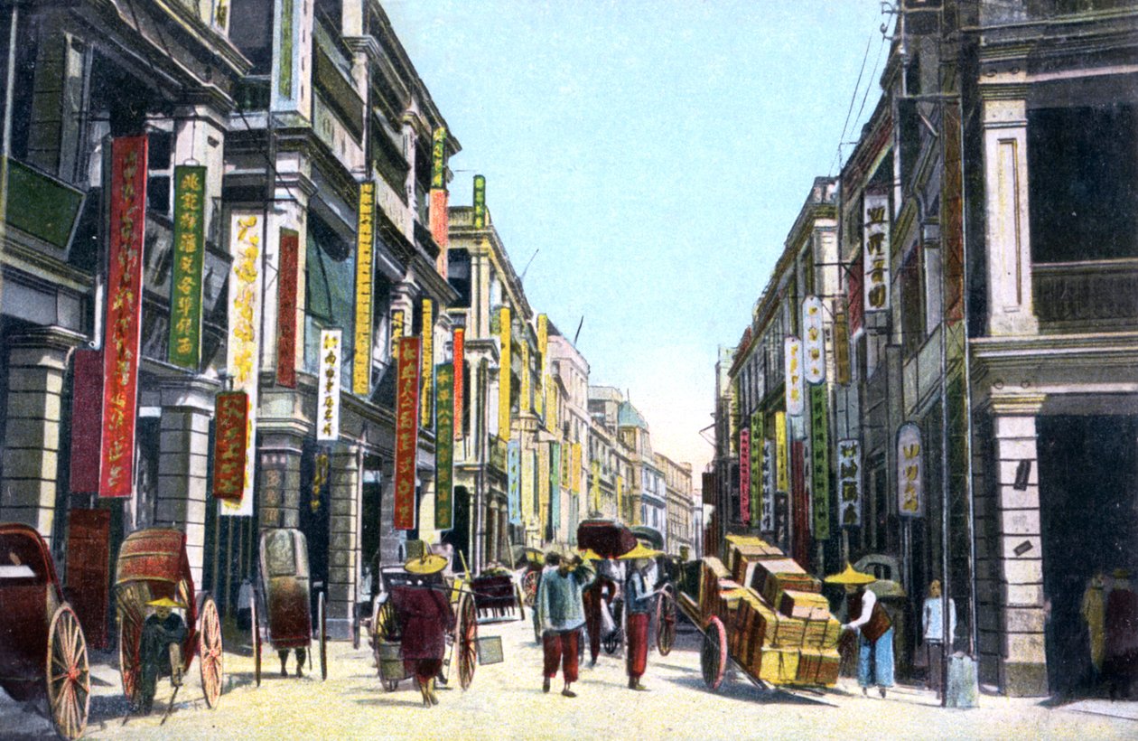 Queens Road Central, Hong Kong, China, ca. 1900s door Unbekannt