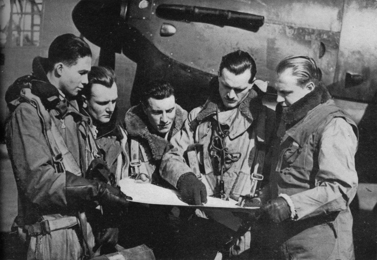 RAF-bommenwerperbemanning door Unbekannt