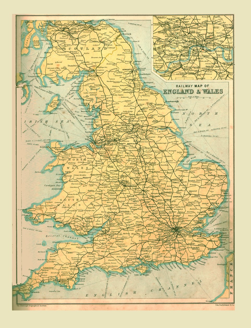 Spoorkaart van Engeland en Wales, 1902 door Unbekannt