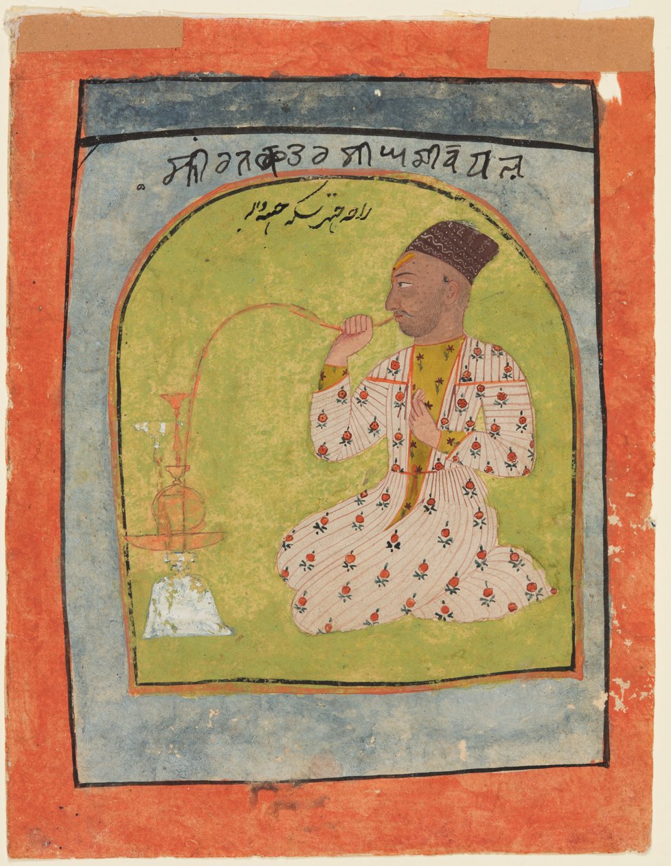 Raja Chattar Singh rookt, ca. 1680 door Unbekannt