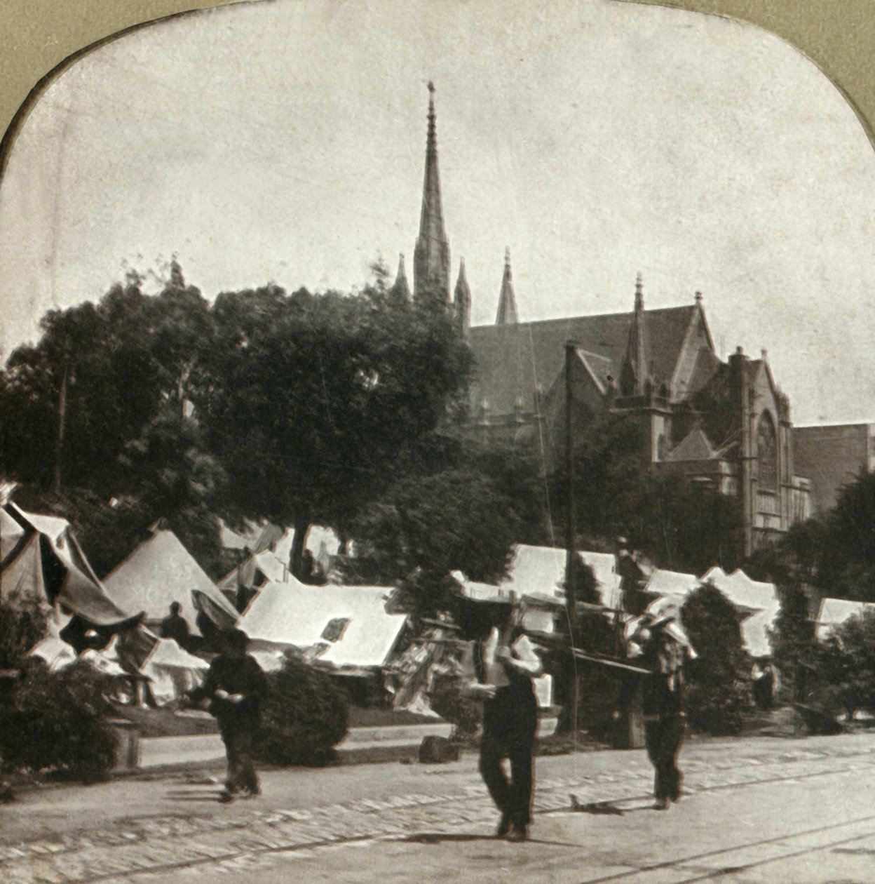 Vluchtelingenkamp in Jefferson Square, 1906 door Unbekannt