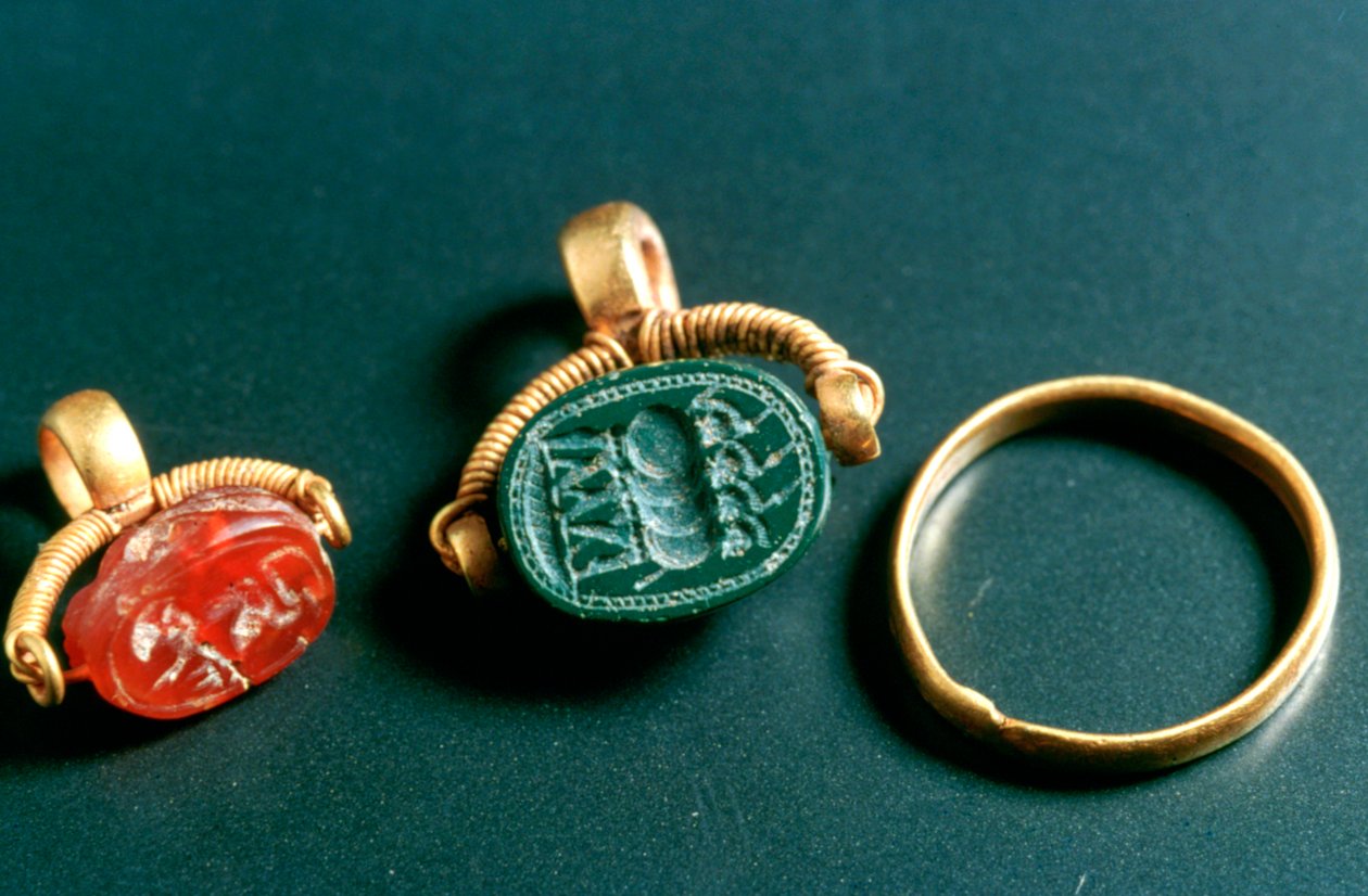 Ringen met Inscriptie, Sieraden, Tunesië, ca. 3e-4e eeuw door Unbekannt