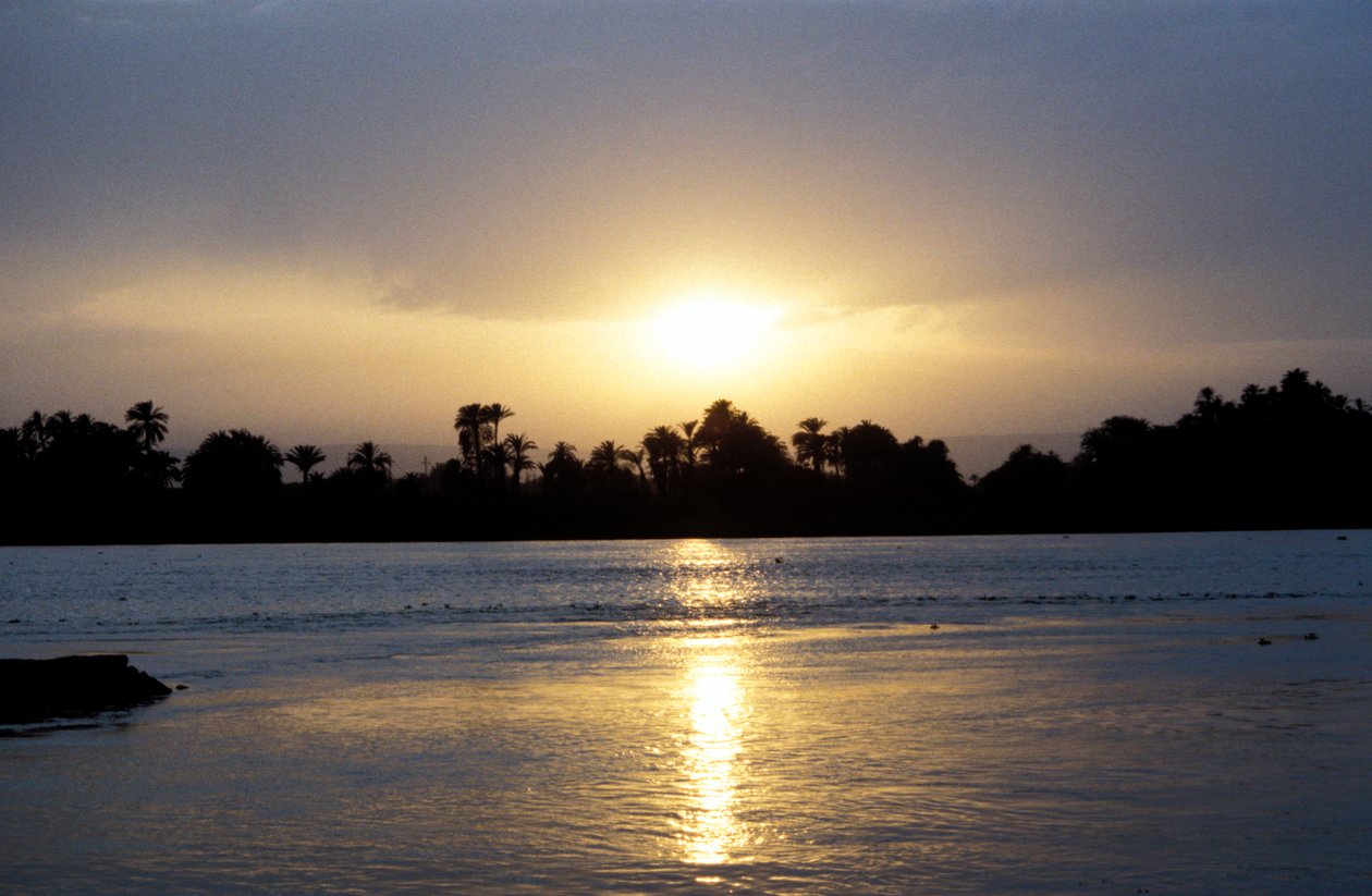 Nijl bij zonsondergang, Egypte door Unbekannt