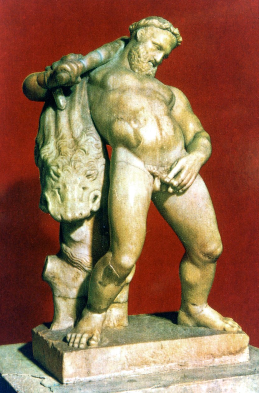 Romeins standbeeld van een dronken Hercules door Unbekannt